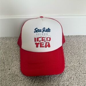 Red and White Sea Isle Spiked Iced Tea Hat